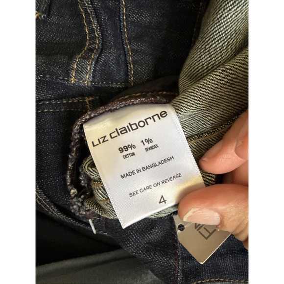 Liz Claiborne Boyfriend Skinny Stretchy Jeans Size 4 Denim Blue‎ NEW w/ TAGS! - Picture 7 of 7